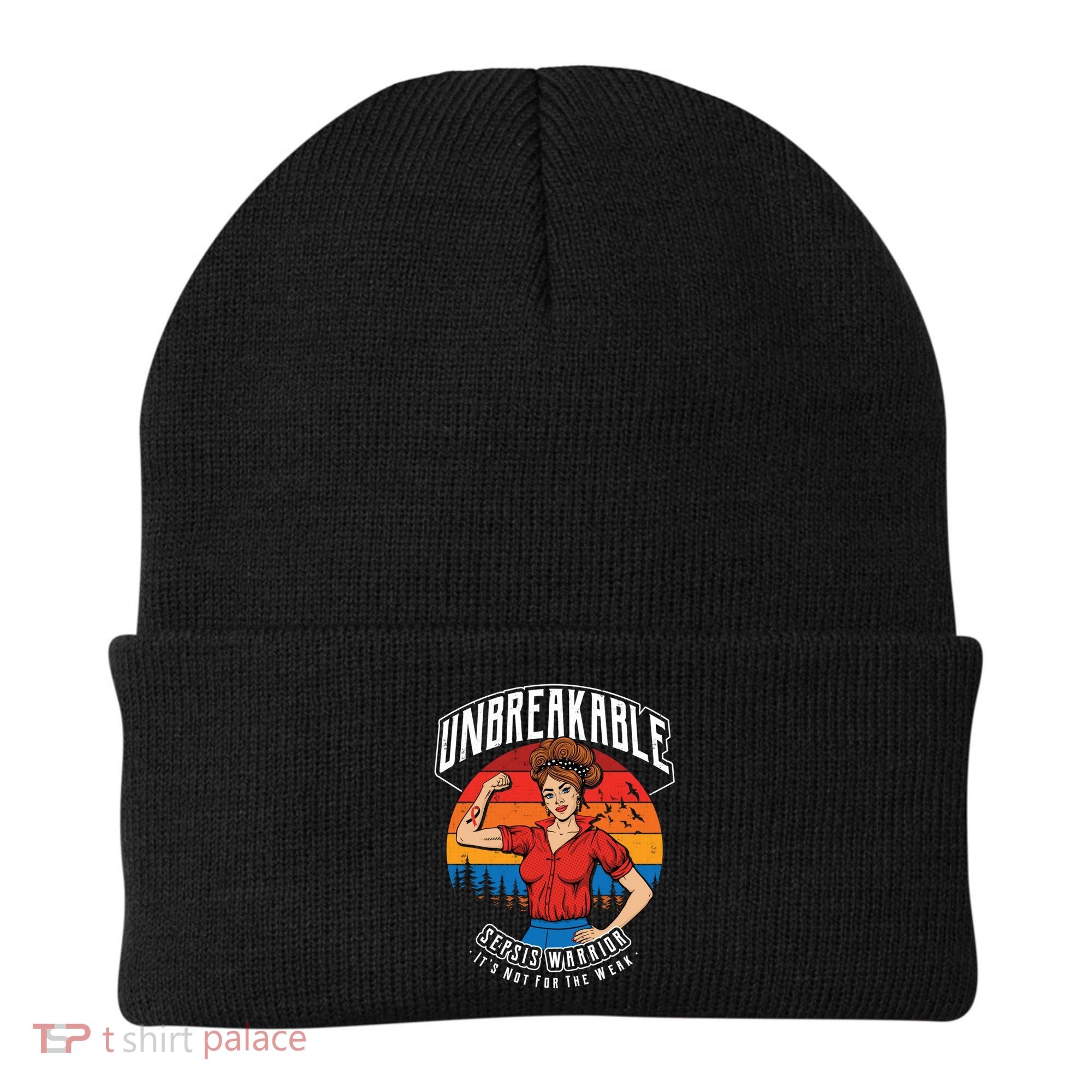 Unbreakable Sepsis Warrior Sunset Gift Beanie