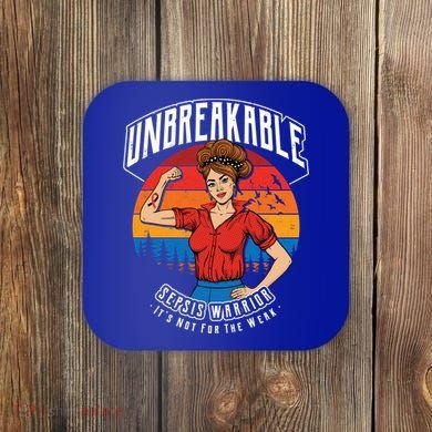 Unbreakable Sepsis Warrior Sunset Gift Coaster