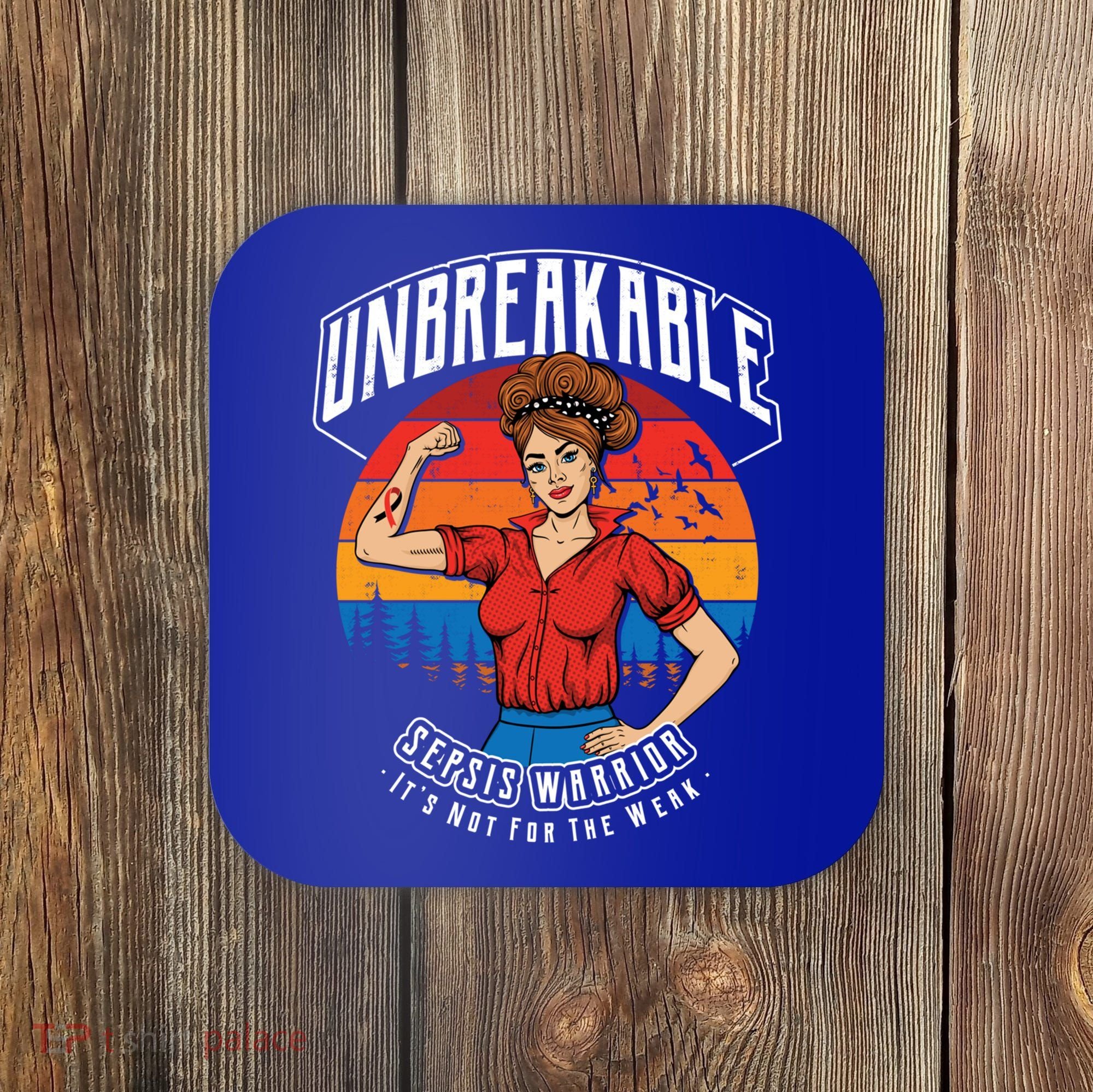Unbreakable Sepsis Warrior Sunset Gift Coaster
