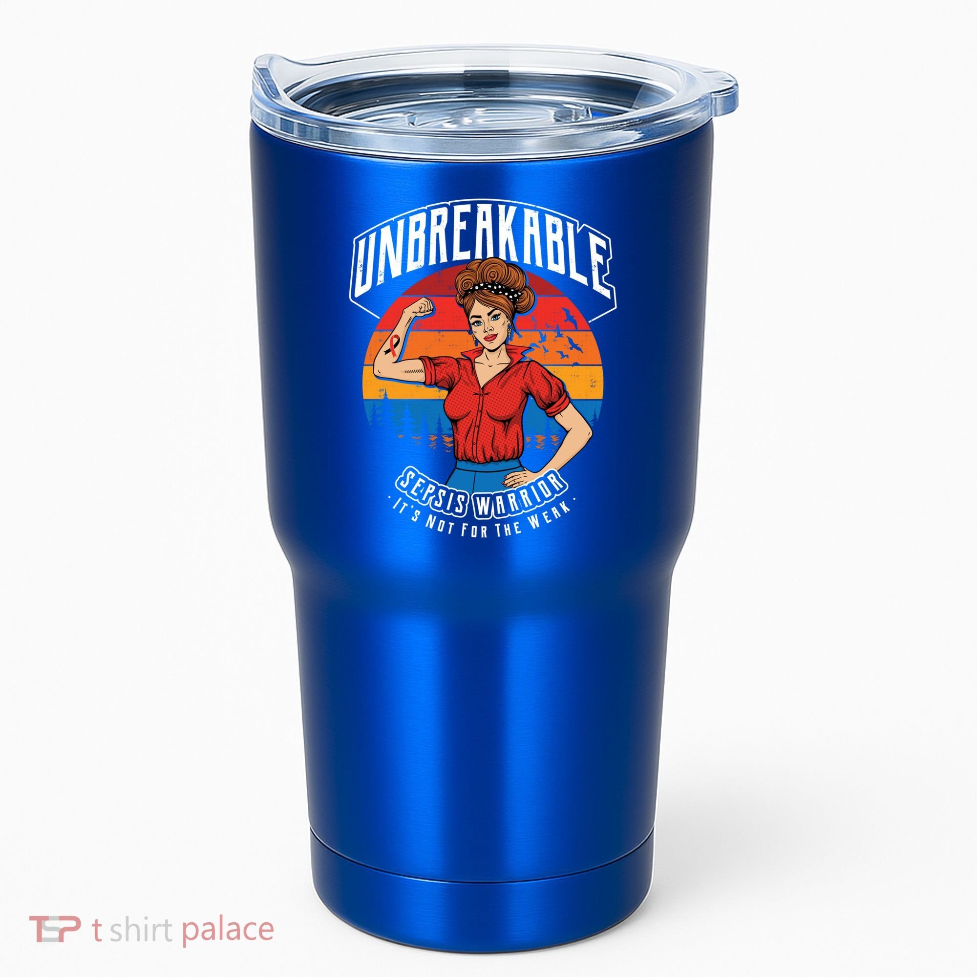 Unbreakable Sepsis Warrior Sunset Gift Tumbler