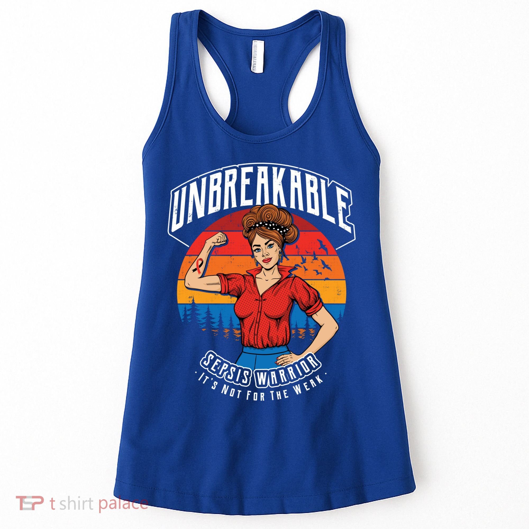 Unbreakable Sepsis Warrior Sunset Gift Women's Tank Top