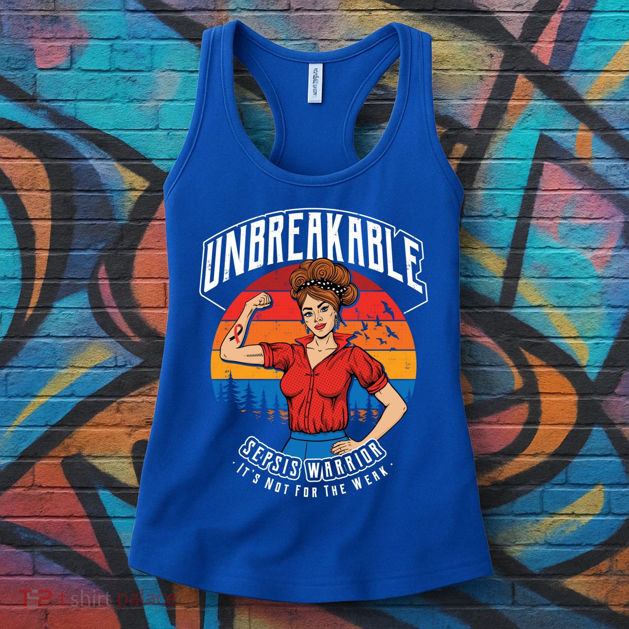 Unbreakable Sepsis Warrior Sunset Gift Women's Tank Top