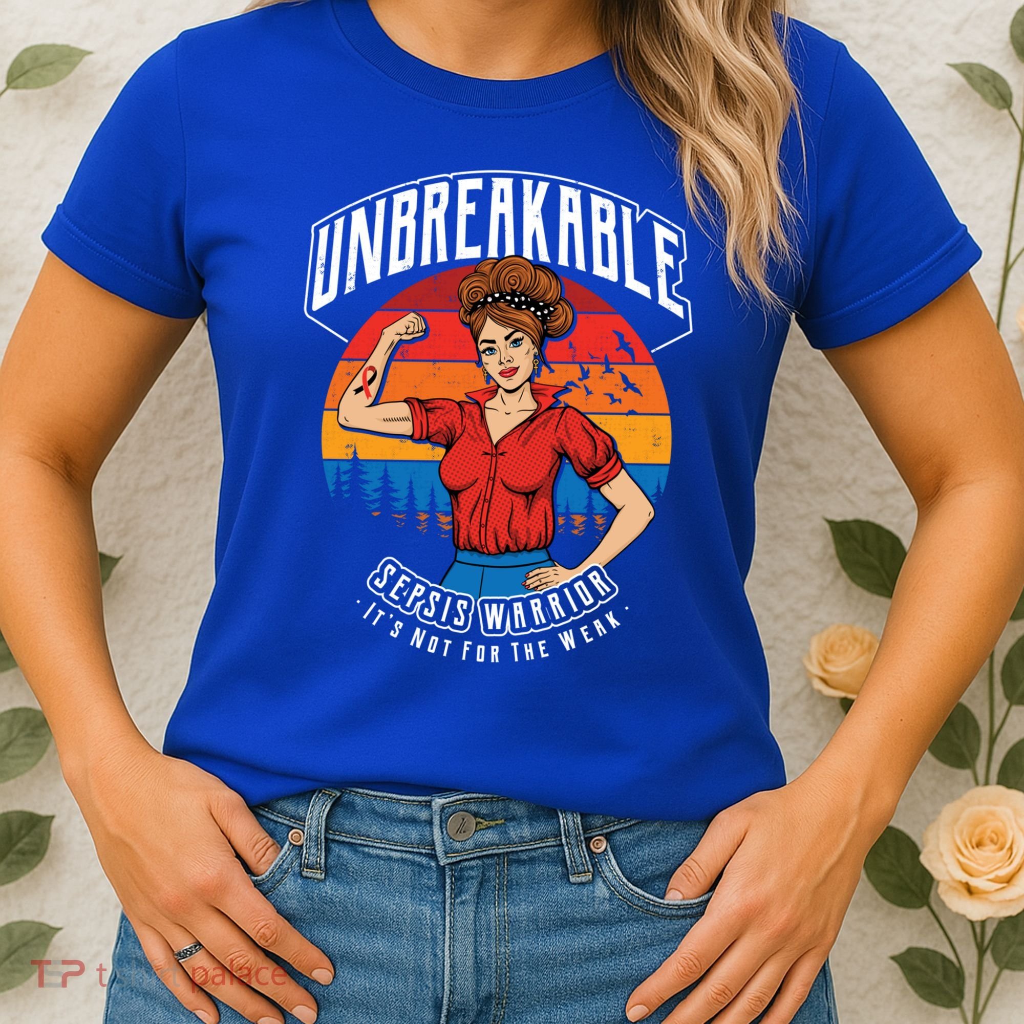 Unbreakable Sepsis Warrior Sunset Gift Women's T-Shirt