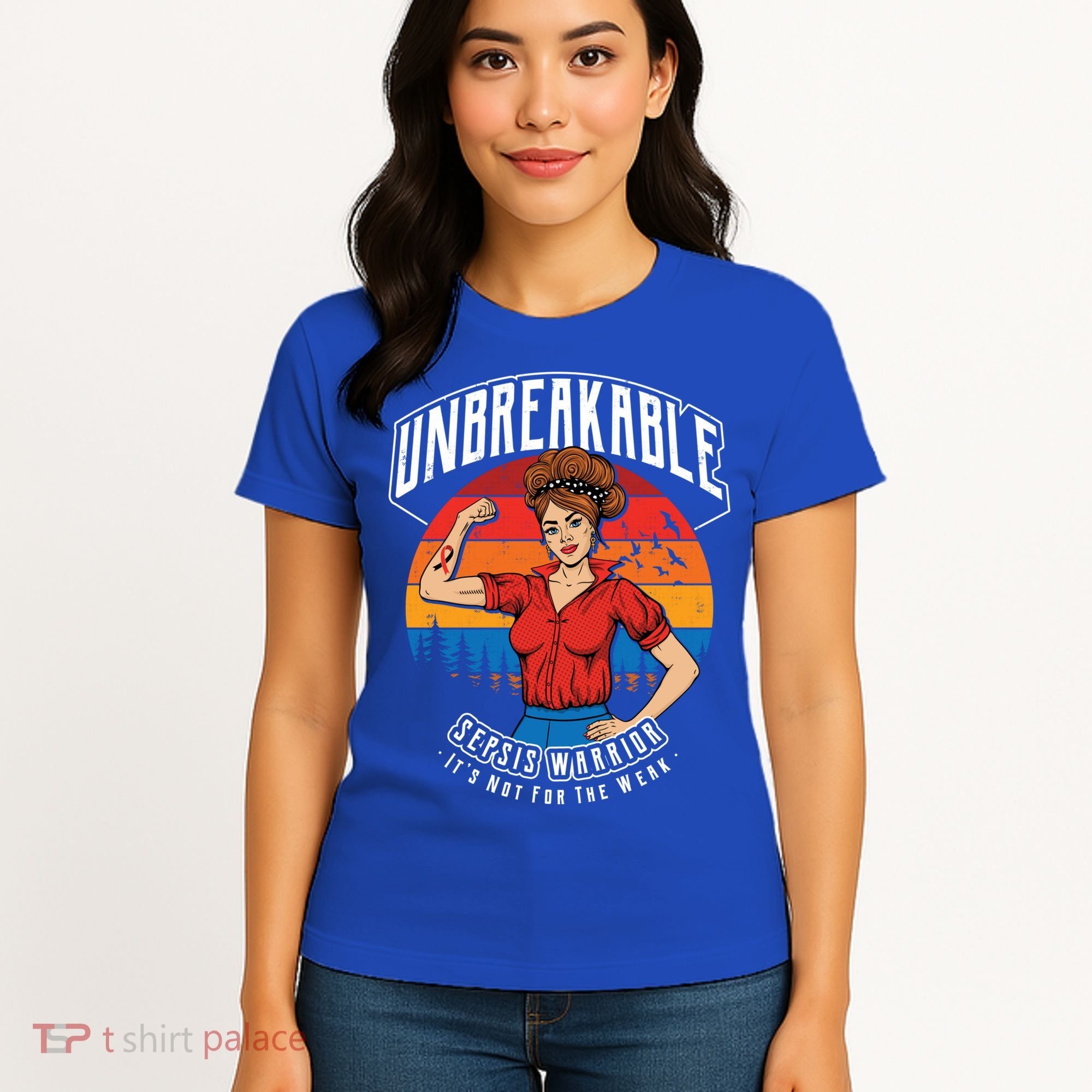 Unbreakable Sepsis Warrior Sunset Gift Women's T-Shirt