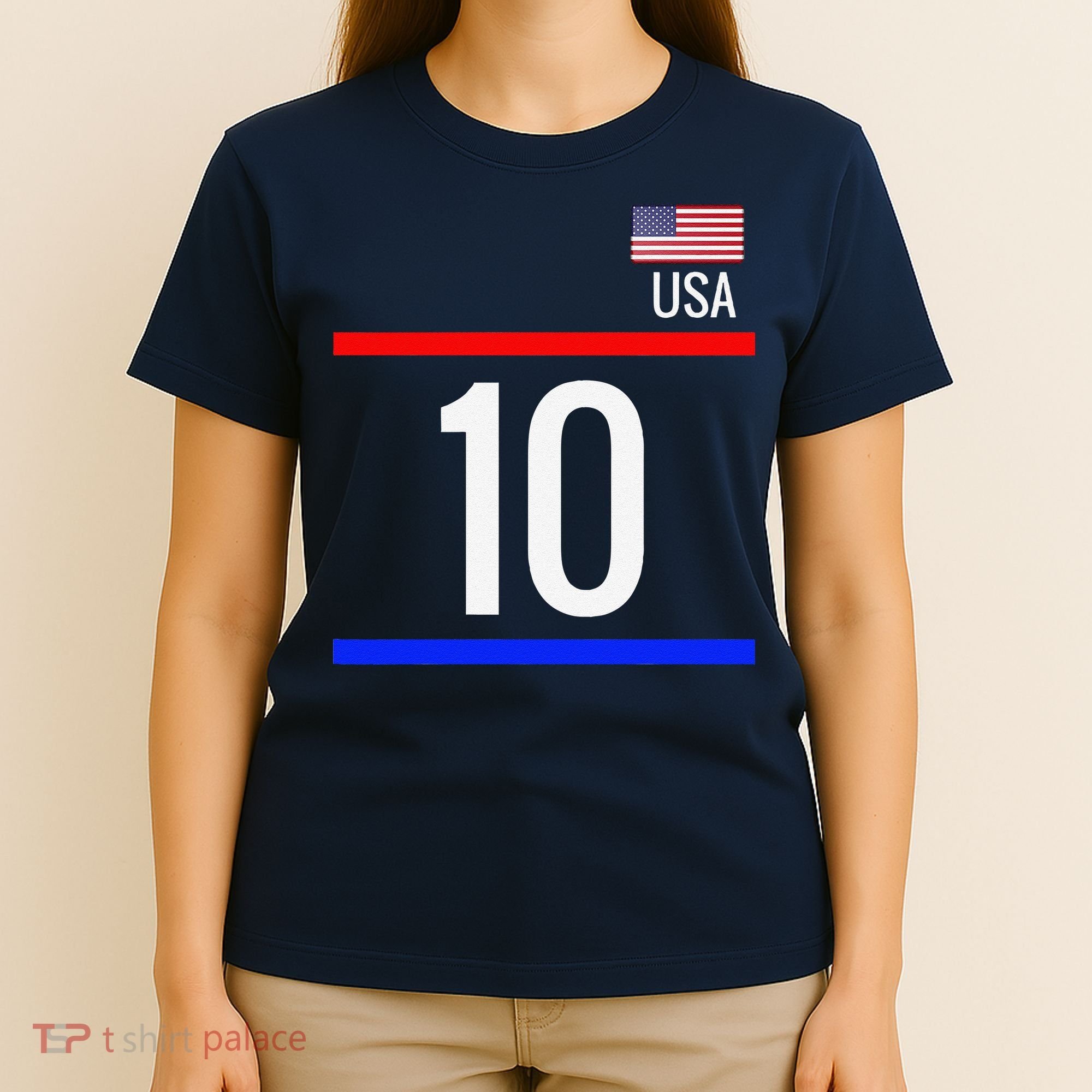 Usa Soccer With Number 10 Sports T-Shirt