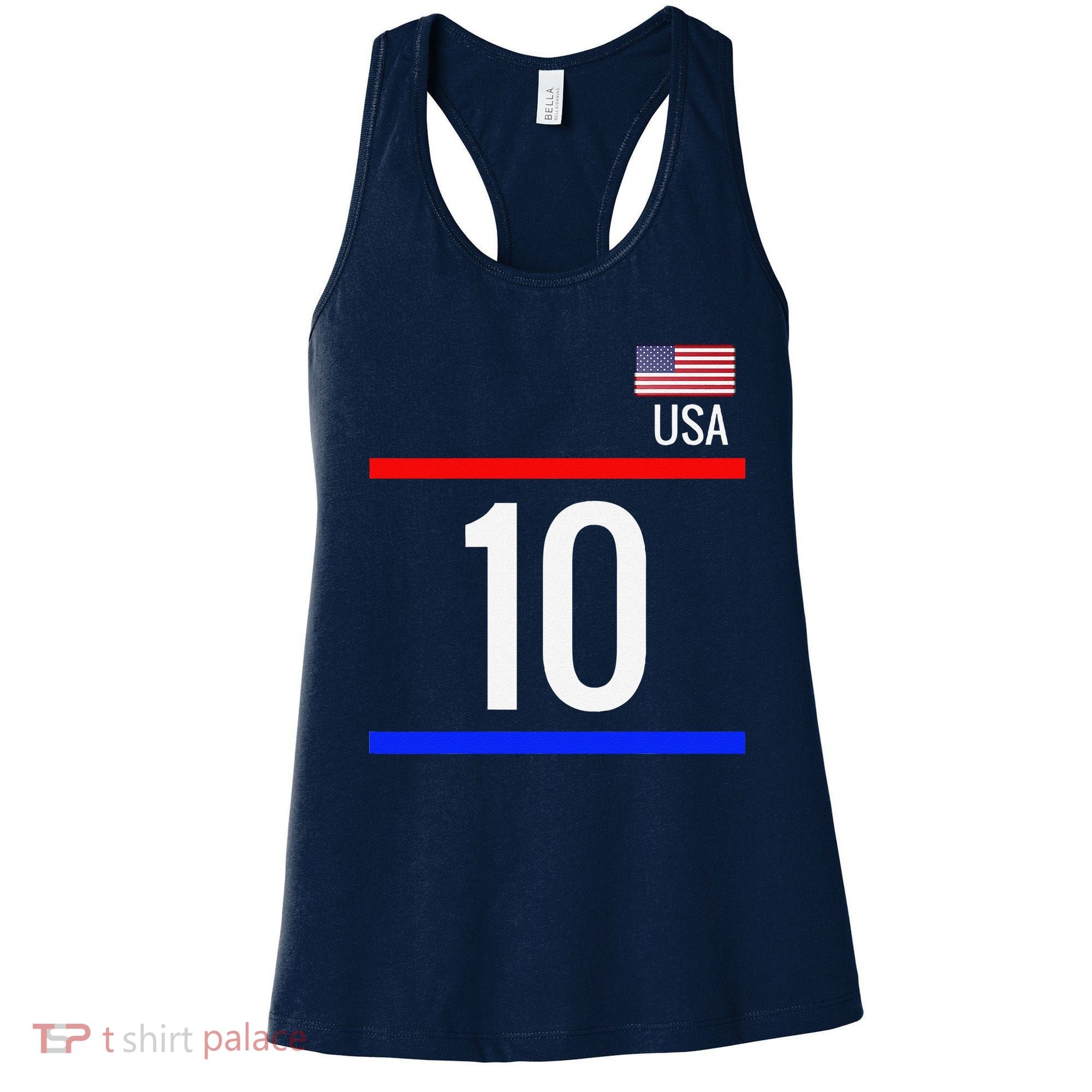 Usa Soccer With Number 10 Sports Women's Tank Top