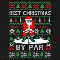 Ugly Sweater Xmas Golf Santa Claus Best Christmas By Par Women's Tank Top thumb 5