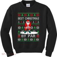 Ugly Sweater Xmas Golf Santa Claus Best Christmas By Par Kids Sweatshirt thumb 0
