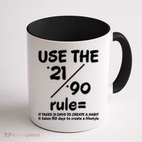 Use The 21/90 Rule= It Takes 21 Days To Create A Habit Gift Coffee Mug thumb 1