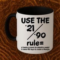 Use The 21/90 Rule= It Takes 21 Days To Create A Habit Gift Coffee Mug thumb 2
