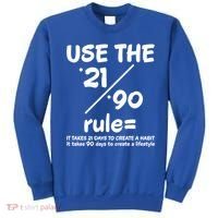 Use The 21/90 Rule= It Takes 21 Days To Create A Habit Gift Sweatshirt thumb 0