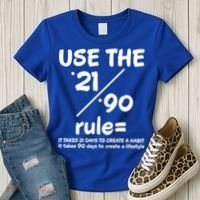 Use The 21/90 Rule= It Takes 21 Days To Create A Habit Gift Women's T-Shirt thumb 3