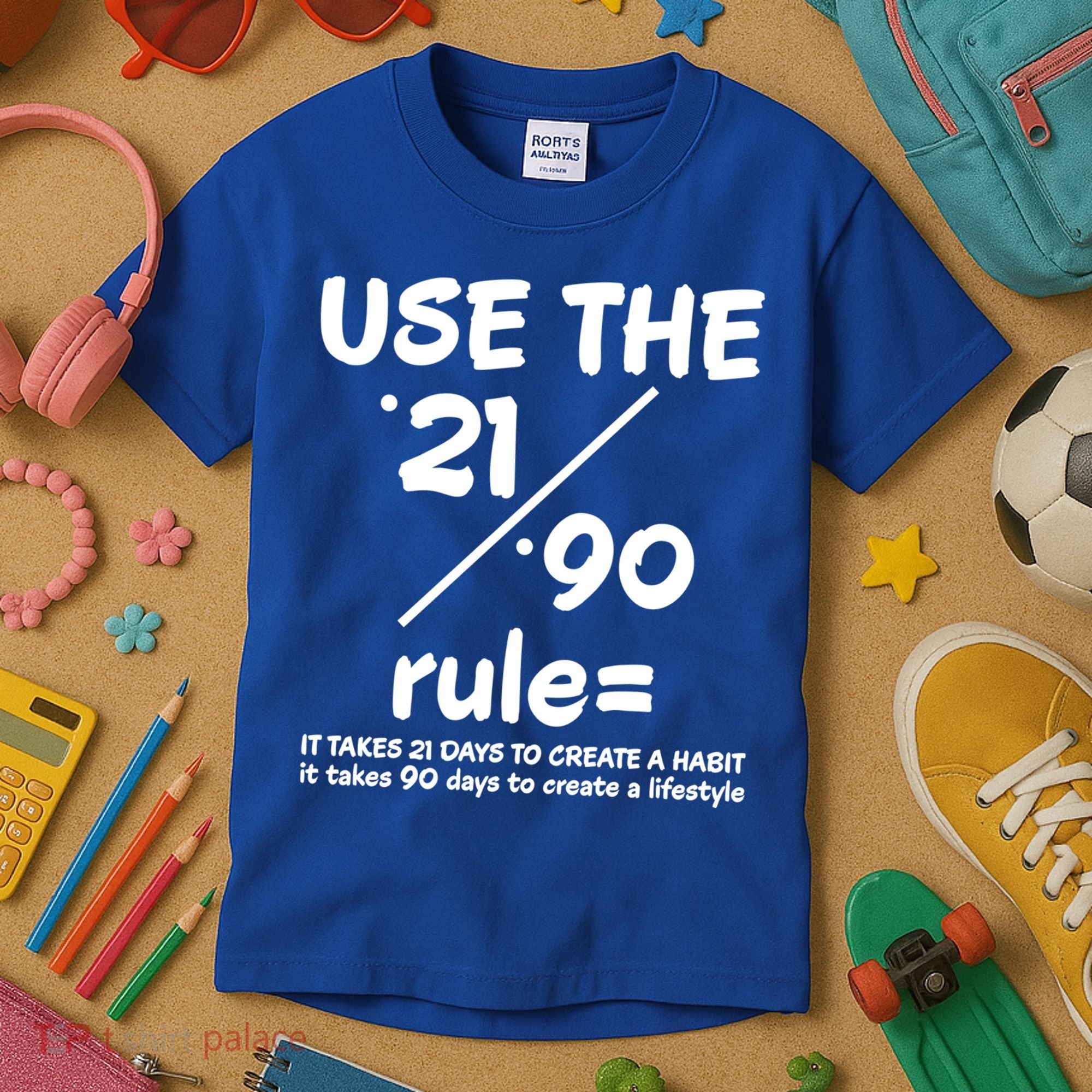 Use The 21/90 Rule= It Takes 21 Days To Create A Habit Gift Kids T-Shirt