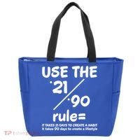 Use The 21/90 Rule= It Takes 21 Days To Create A Habit Gift Tote Bag thumb 0