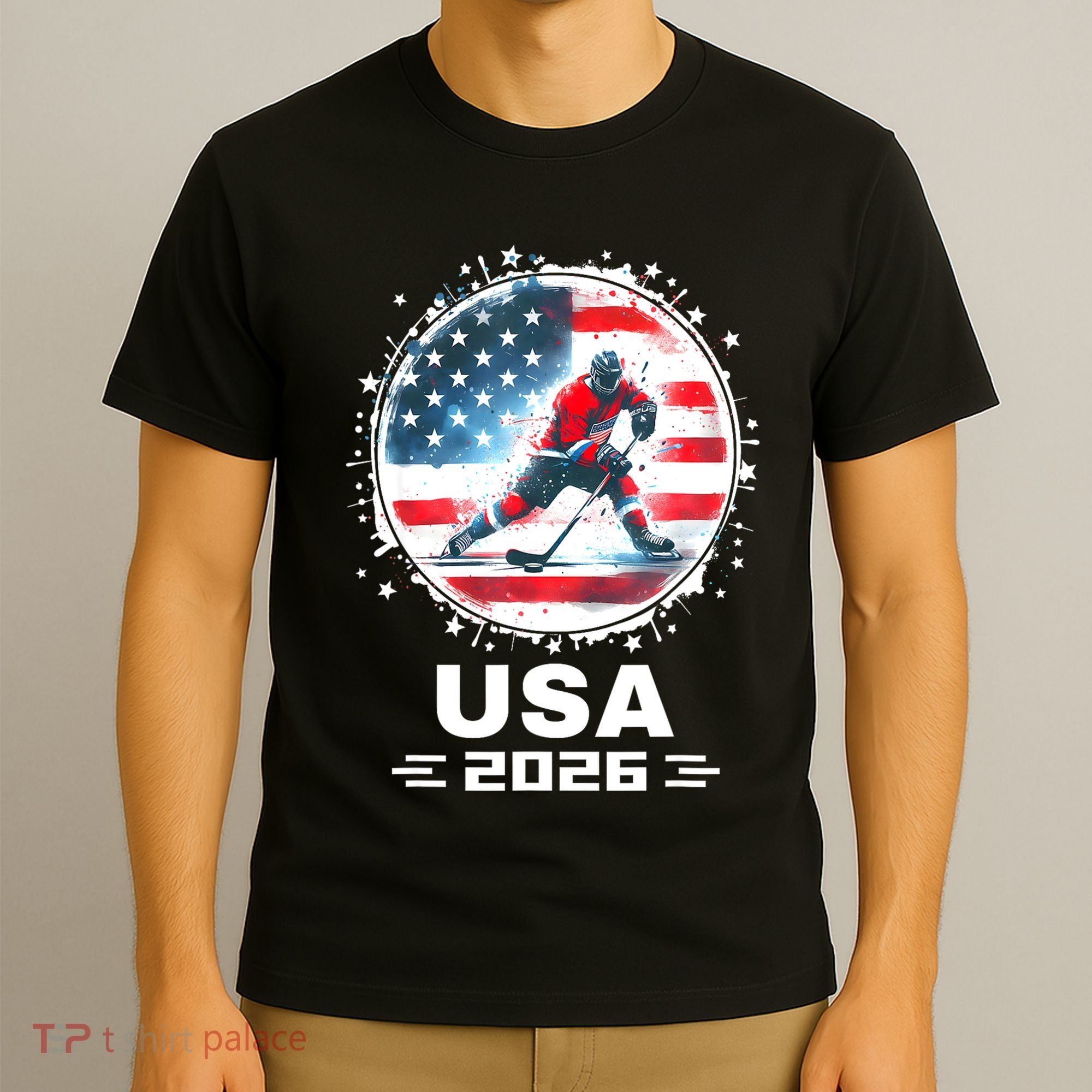 Usa Team 2026 United States American Flag Hockey Usa T-Shirt