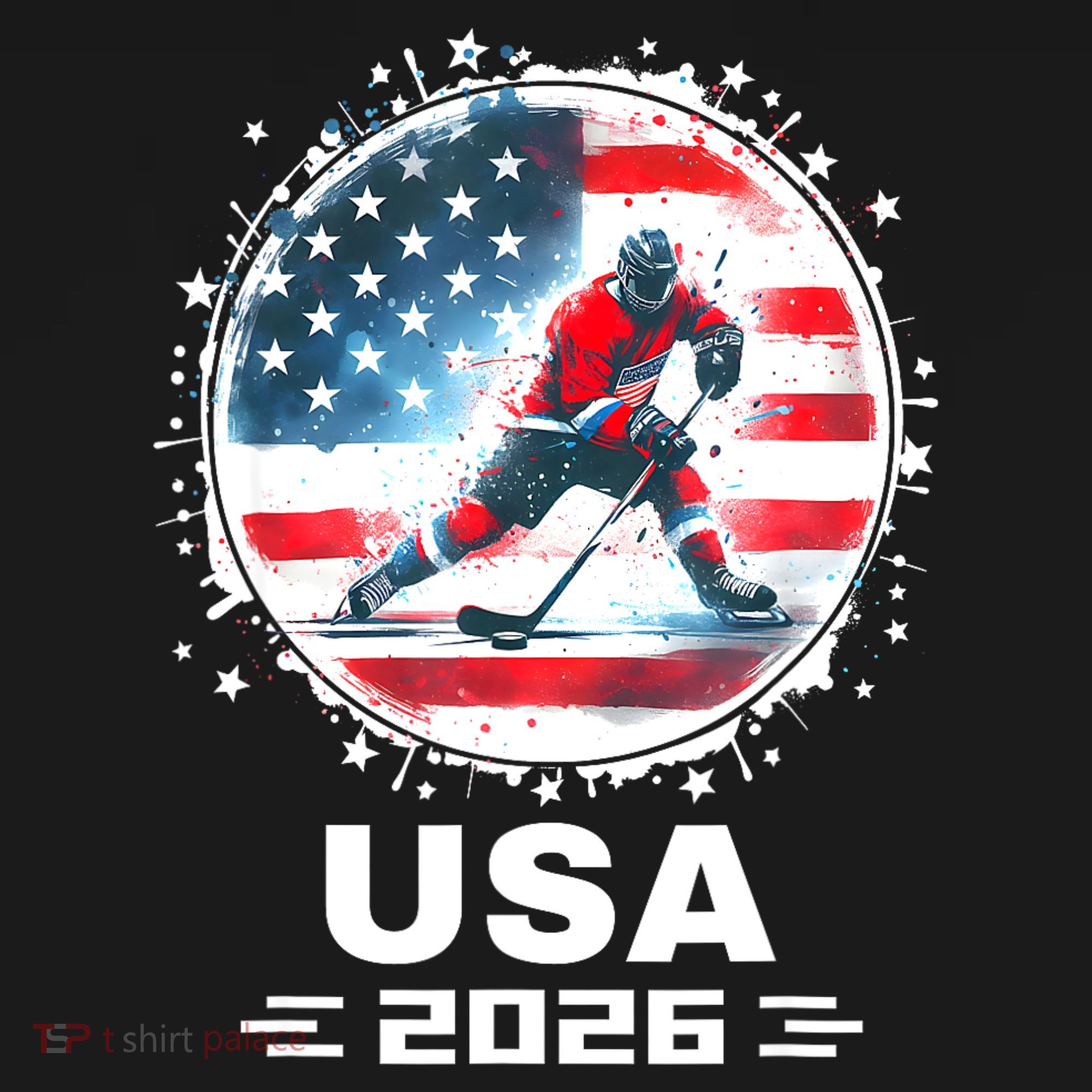 Usa Team 2026 United States American Flag Hockey Usa T-Shirt