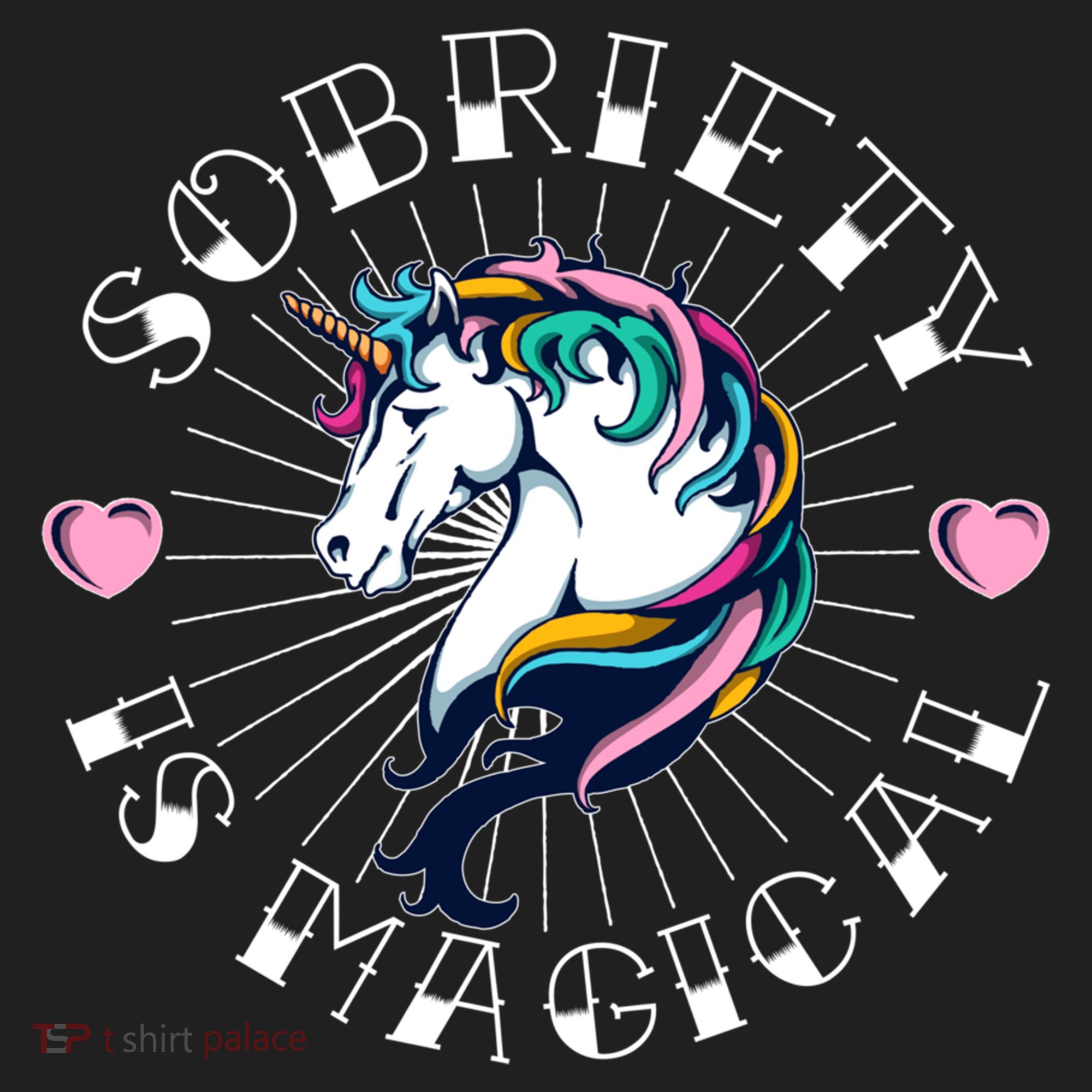 Unicorn Tattoo Art Sobriety Is Magical Na Aa Recovery Gift Women's Sweatshirt
