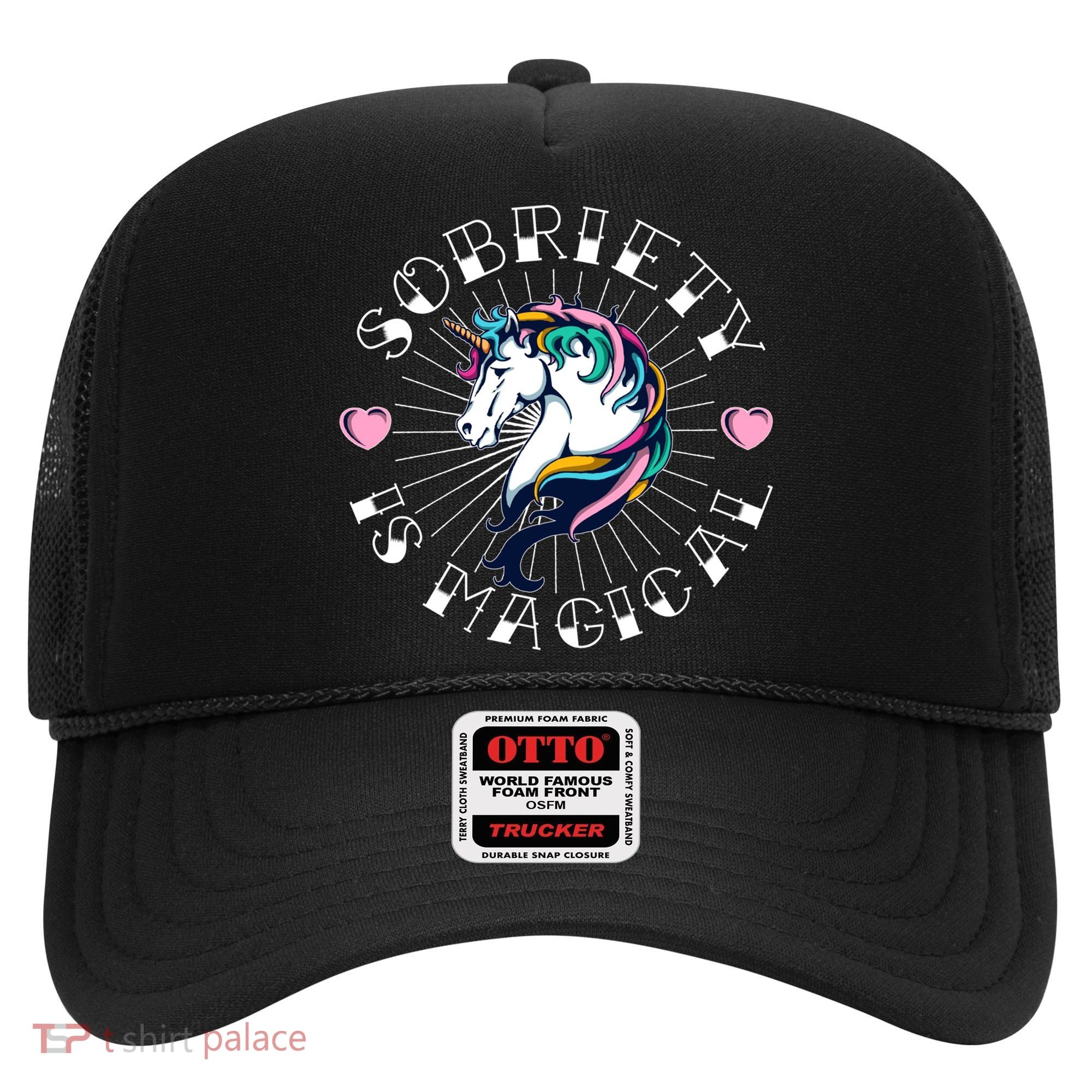 Unicorn Tattoo Art Sobriety Is Magical Na Aa Recovery Gift Hat