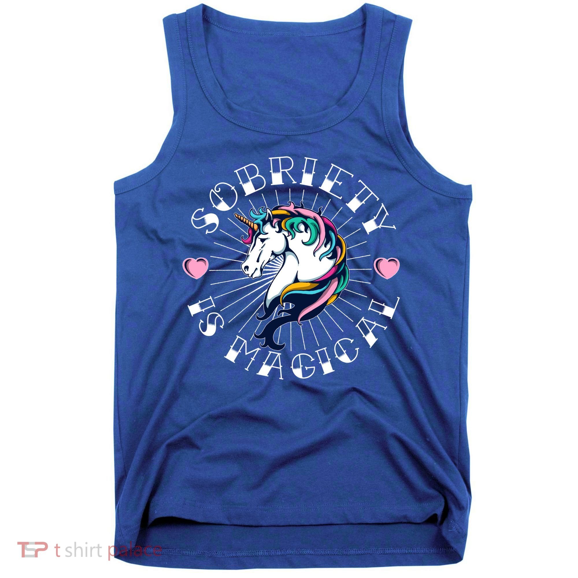 Unicorn Tattoo Art Sobriety Is Magical Na Aa Recovery Gift Tank Top