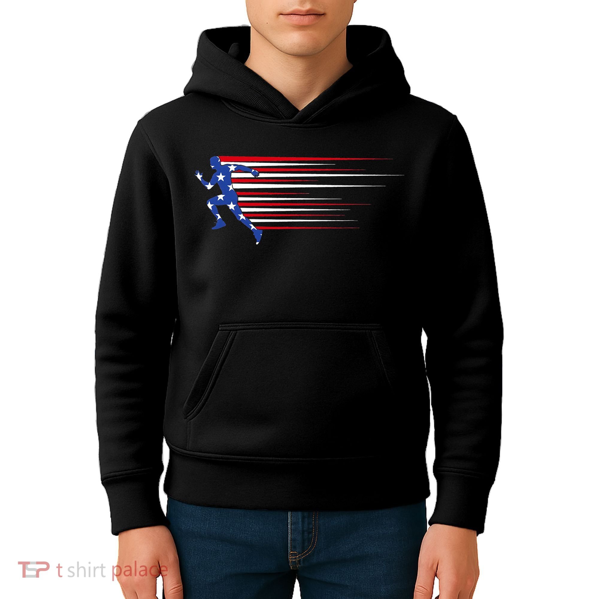 USA Track and field team American flag US Kids Hoodie