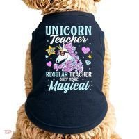 Unicorn Teacher Back To School Cute Magic Teacher Doggie Tank thumb 0
