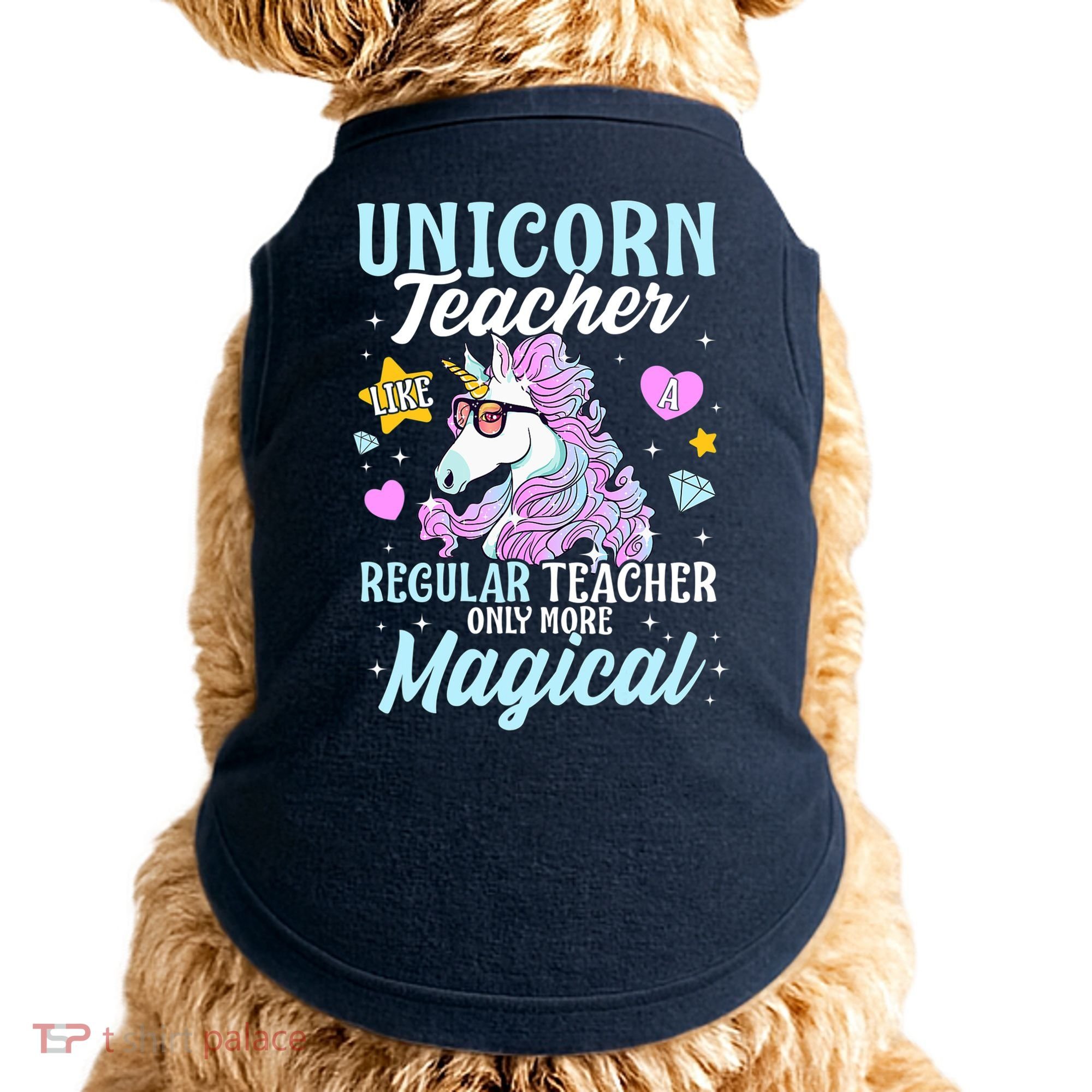 Unicorn Teacher Back To School Cute Magic Teacher Doggie Tank