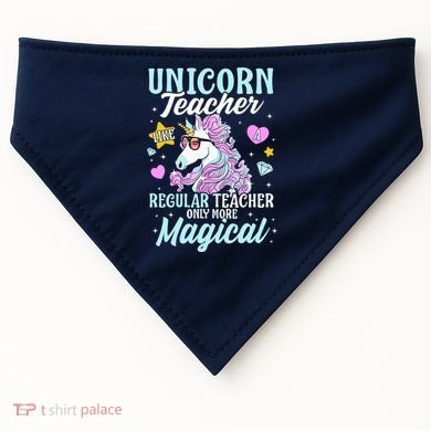 Unicorn Teacher Back To School Cute Magic Teacher USA-Made Doggie Bandana