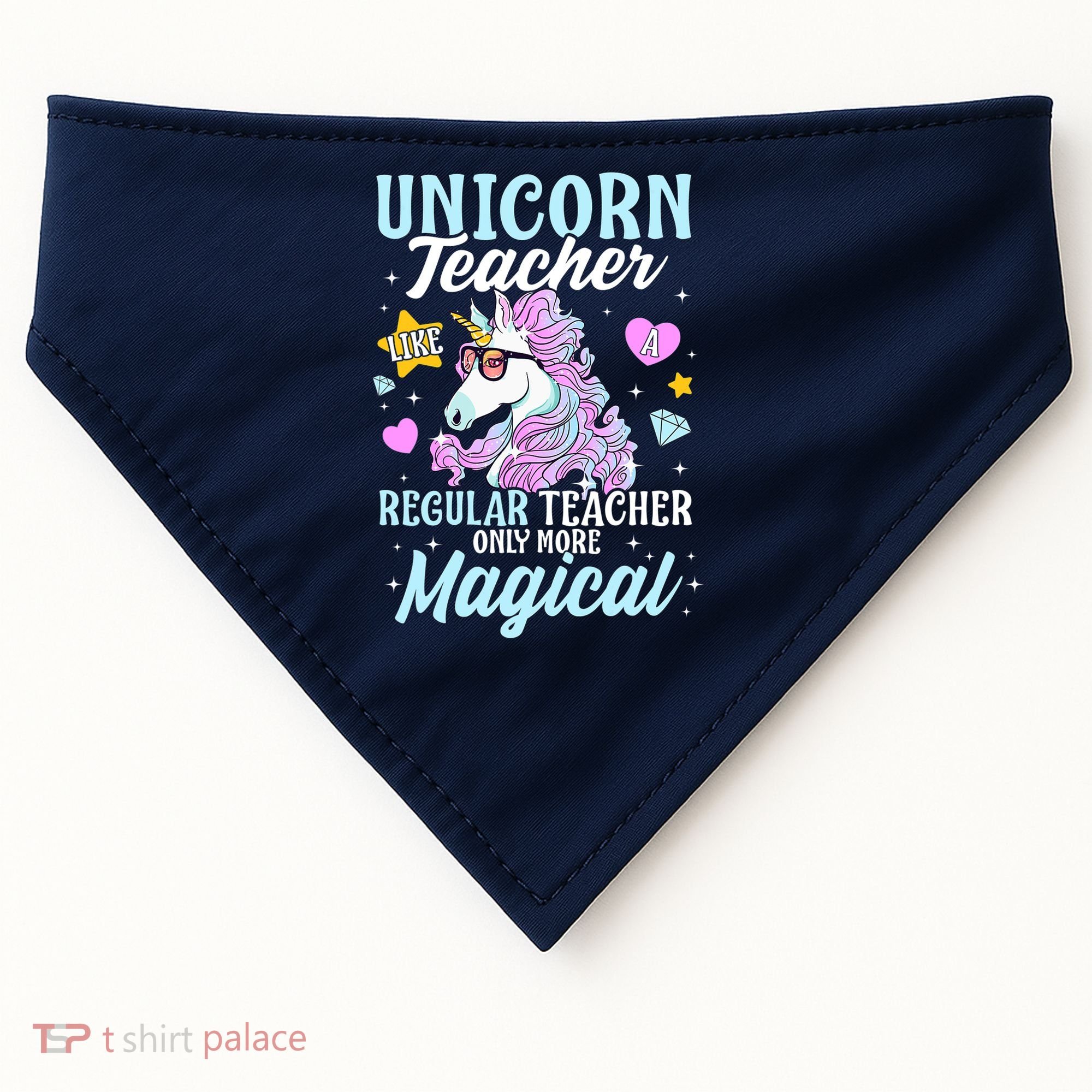 Unicorn Teacher Back To School Cute Magic Teacher USA-Made Doggie Bandana