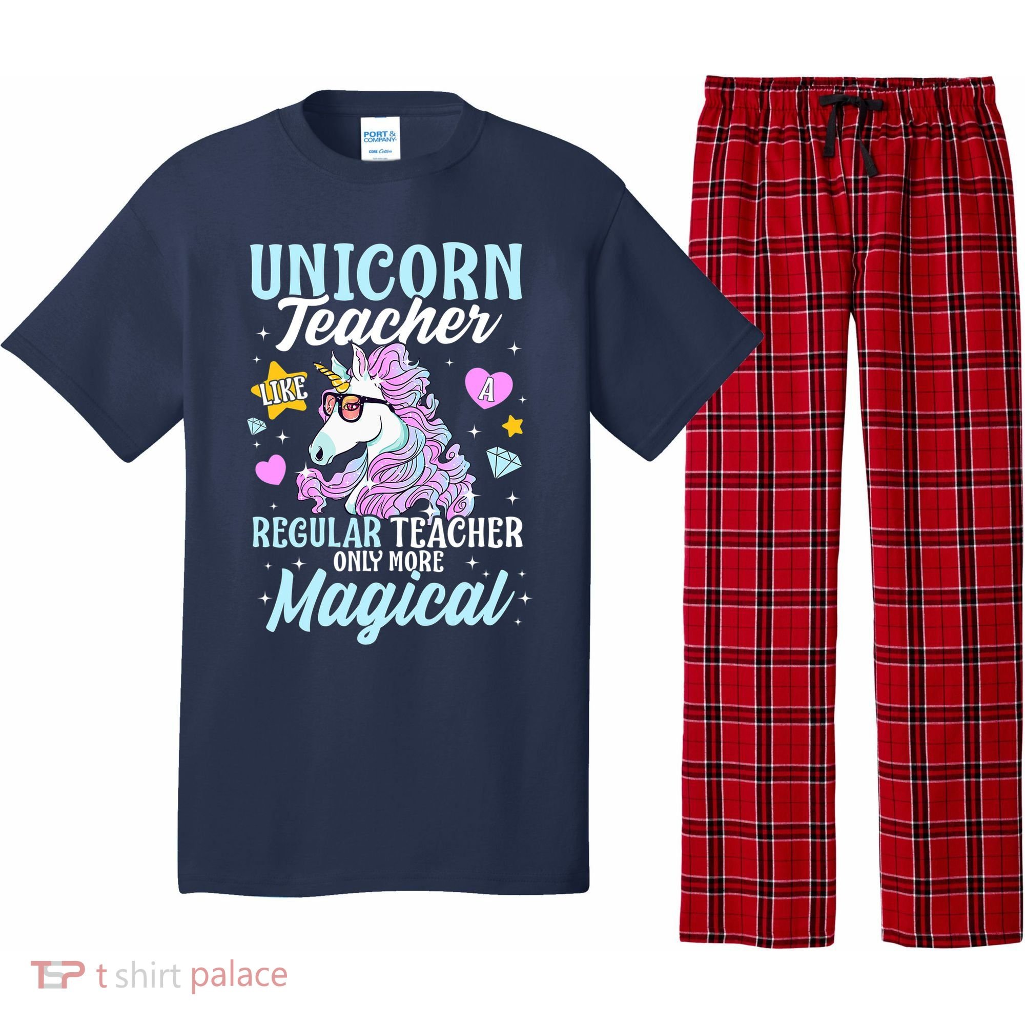 Unicorn Teacher Back To School Cute Magic Teacher Pajama Set
