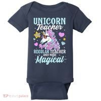 Unicorn Teacher Back To School Cute Magic Teacher Baby Bodysuit thumb 0