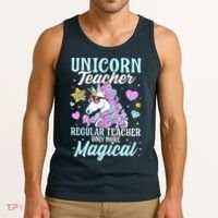 Unicorn Teacher Back To School Cute Magic Teacher Tank Top thumb 3