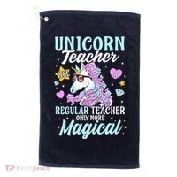 Unicorn Teacher Back To School Cute Magic Teacher Golf Towel thumb 0