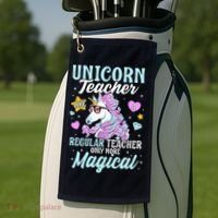 Unicorn Teacher Back To School Cute Magic Teacher Golf Towel thumb 2