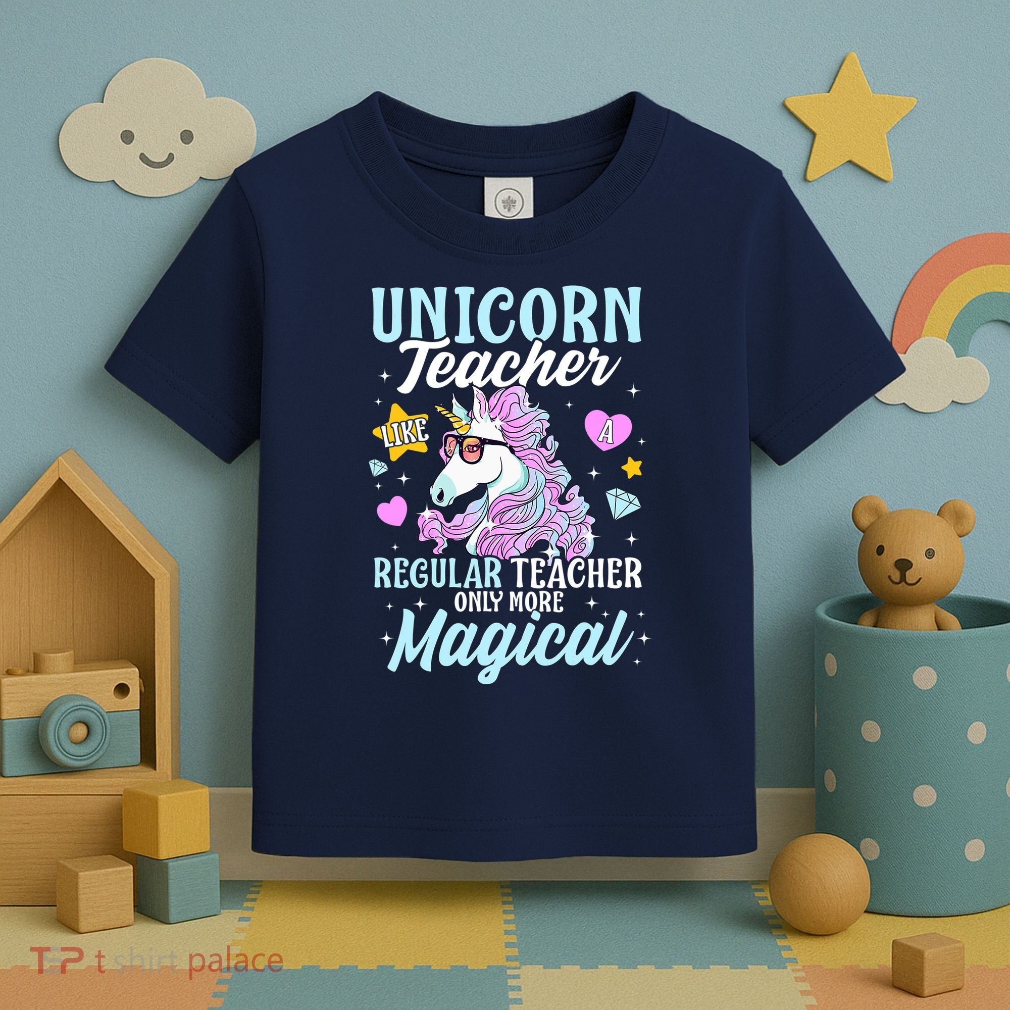 Unicorn Teacher Back To School Cute Magic Teacher Toddler T-Shirt