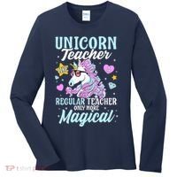 Unicorn Teacher Back To School Cute Magic Teacher Women's Long Sleeve Shirt thumb 0