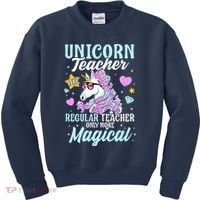 Unicorn Teacher Back To School Cute Magic Teacher Kids Sweatshirt thumb 0