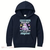 Unicorn Teacher Back To School Cute Magic Teacher Kids Hoodie thumb 0