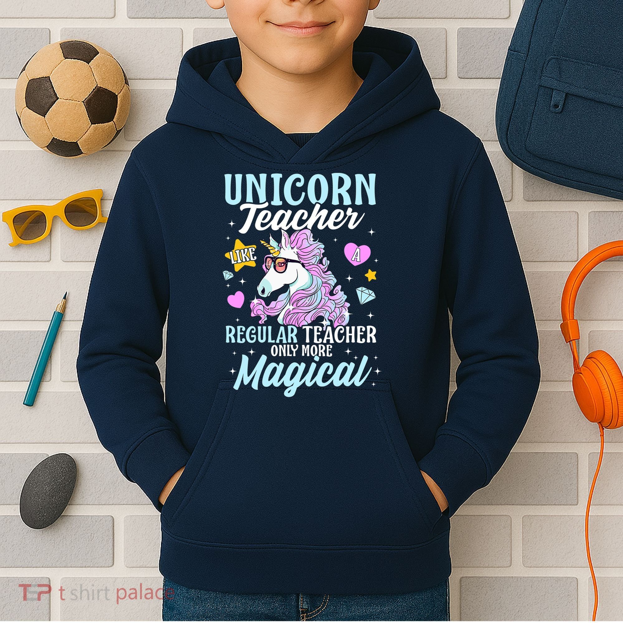 Unicorn Teacher Back To School Cute Magic Teacher Kids Hoodie