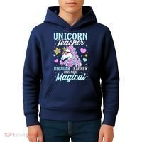 Unicorn Teacher Back To School Cute Magic Teacher Kids Hoodie thumb 4
