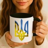 Ukraine Trident Coat Of Arms Flag Ukrainian Pride Coffee Mug thumb 3