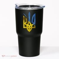 Ukraine Trident Coat Of Arms Flag Ukrainian Pride Tumbler thumb 0