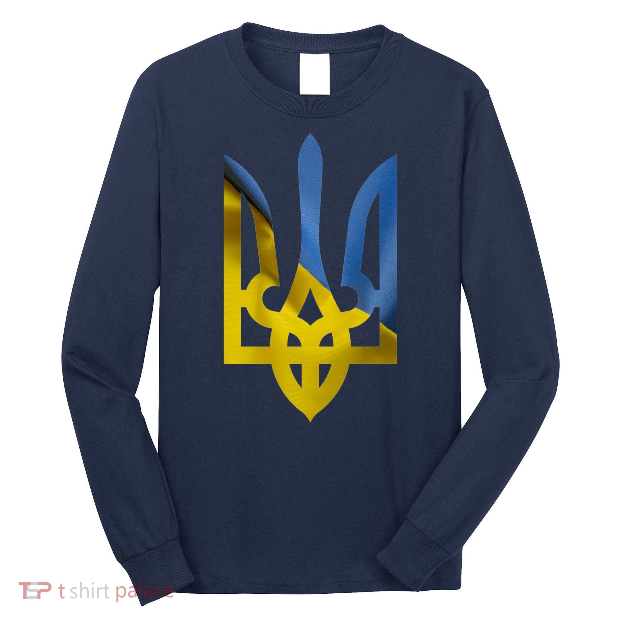 Ukraine Trident Coat Of Arms Flag Ukrainian Pride Long Sleeve Shirt
