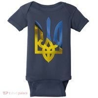 Ukraine Trident Coat Of Arms Flag Ukrainian Pride Baby Bodysuit thumb 0