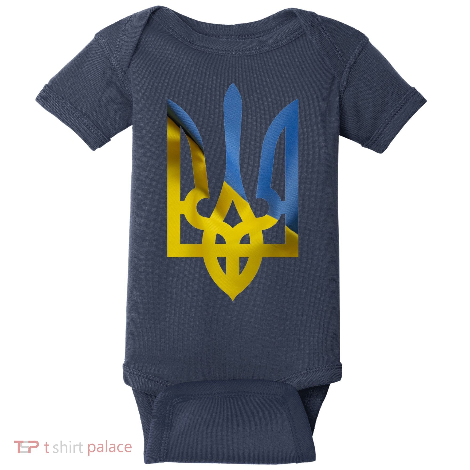 Ukraine Trident Coat Of Arms Flag Ukrainian Pride Baby Bodysuit