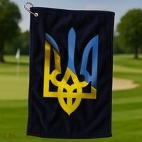 Ukraine Trident Coat Of Arms Flag Ukrainian Pride Golf Towel thumb 1