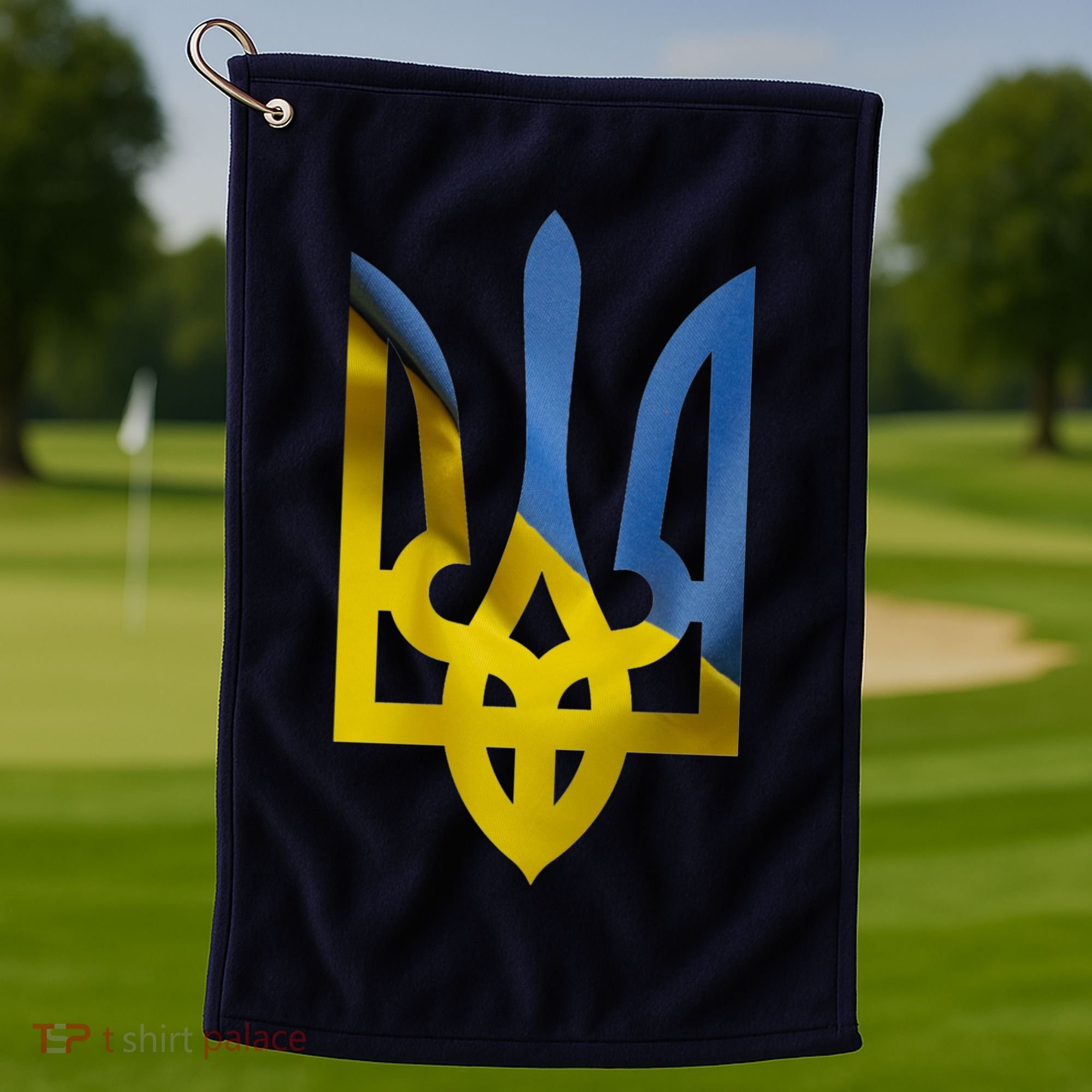 Ukraine Trident Coat Of Arms Flag Ukrainian Pride Golf Towel