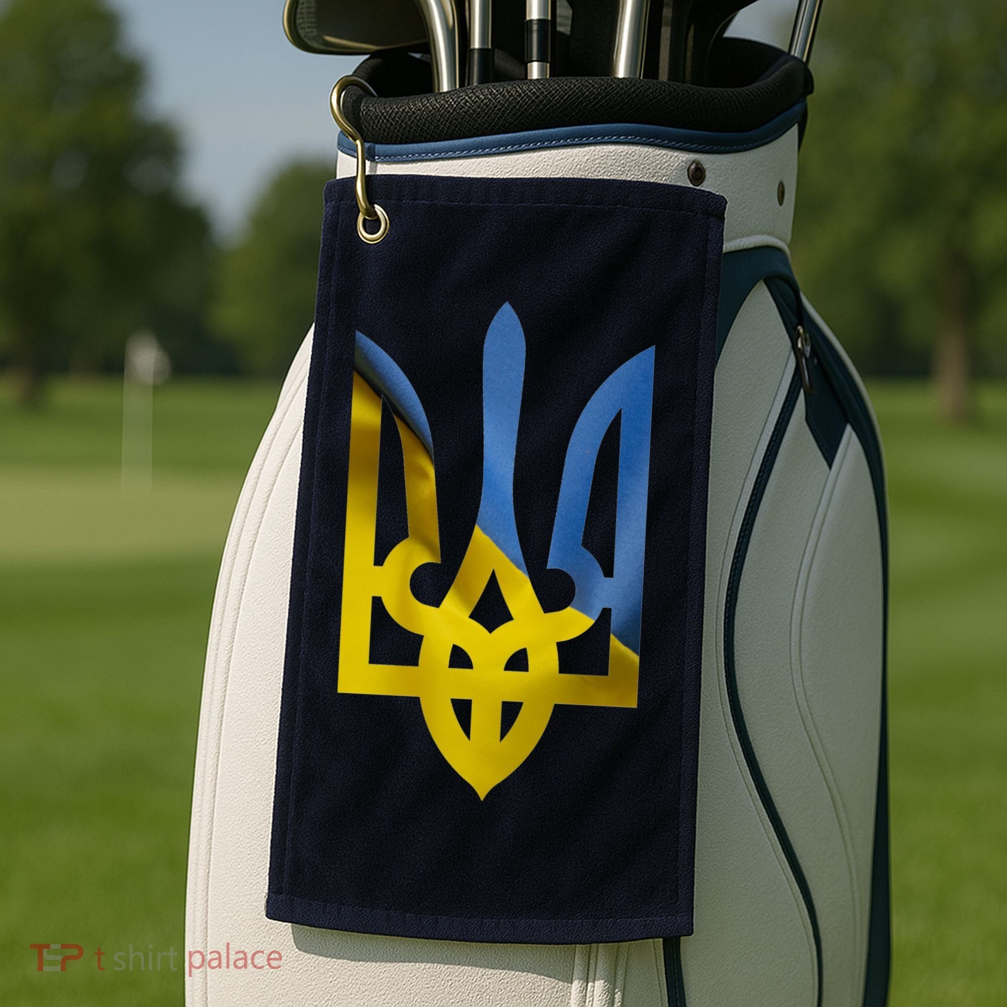 Ukraine Trident Coat Of Arms Flag Ukrainian Pride Golf Towel