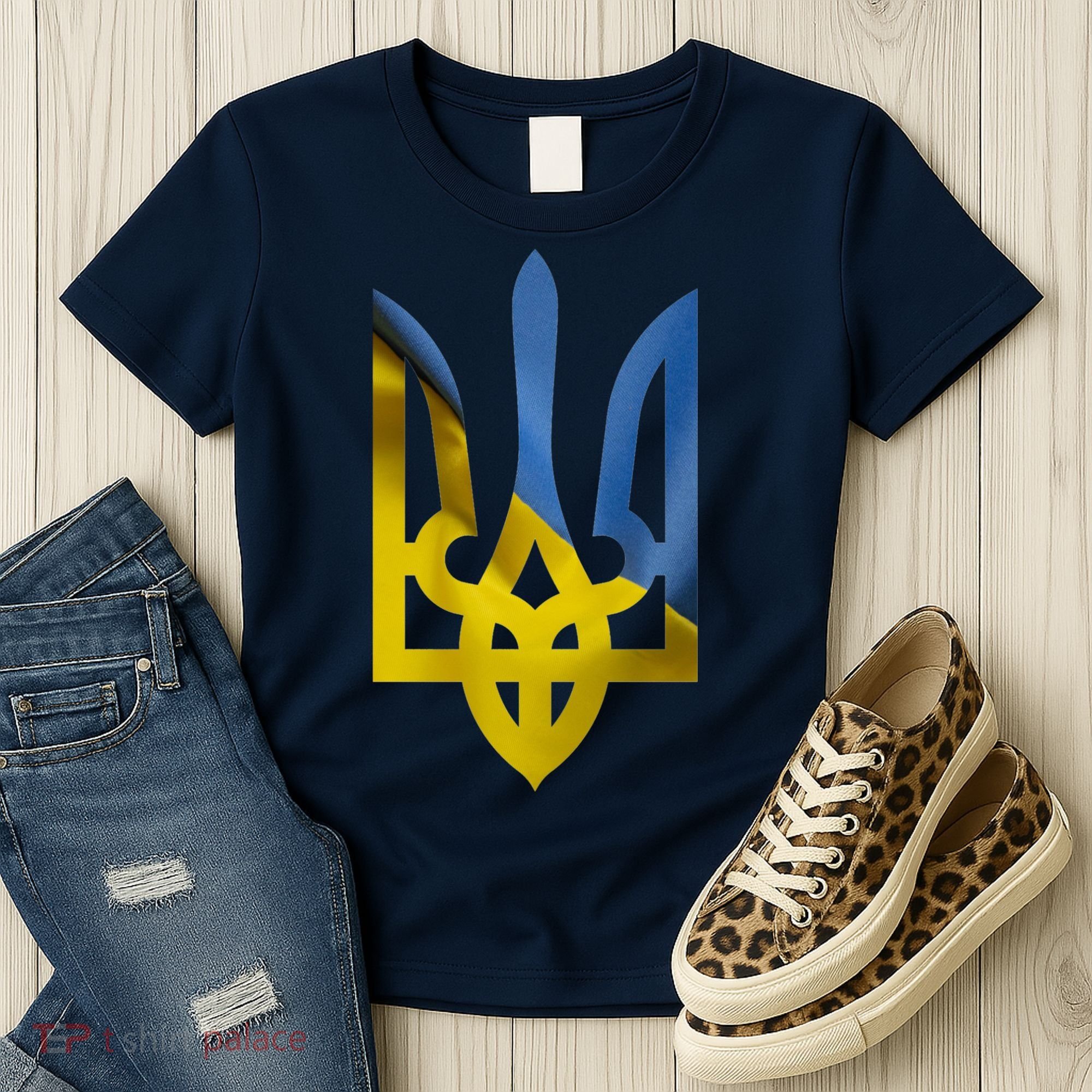 Ukraine Trident Coat Of Arms Flag Ukrainian Pride Women's T-Shirt