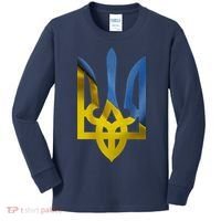 Ukraine Trident Coat Of Arms Flag Ukrainian Pride Kids Long Sleeve Shirt thumb 0