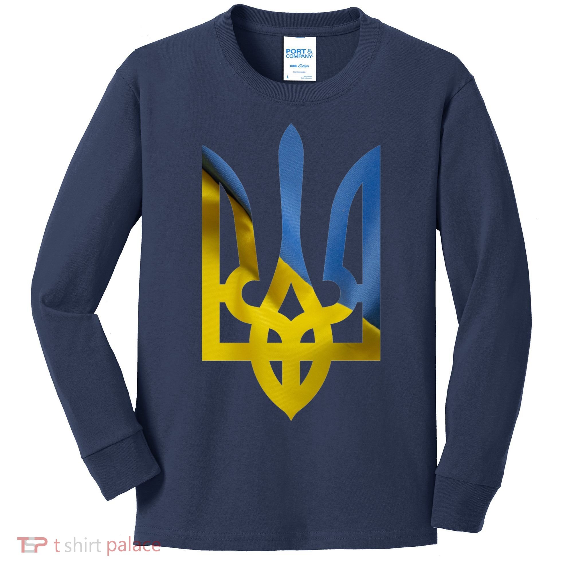 Ukraine Trident Coat Of Arms Flag Ukrainian Pride Kids Long Sleeve Shirt